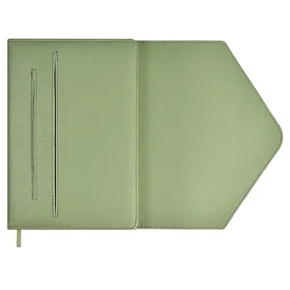 Ежедневник недат. А5 160л "Наппа экстра" оливковый, иск.кожа, тв.переплет, блинт.тиснение, офсет, ляссе - фото 3