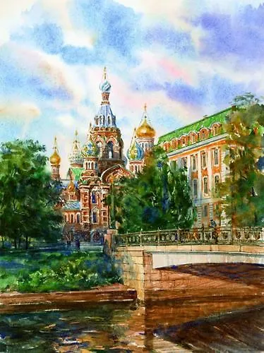 Постер Виды Санкт-Петербурга Спас-на-Крови.Река Мойка ср/ф, 19,5*25см [ХА50-012] - фото 1