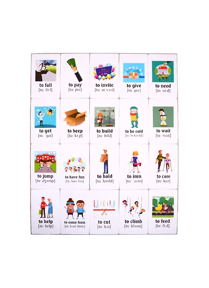 Учим английские слова. Развивающие карточки "My Verbs / Мои глаголы" - фото 2