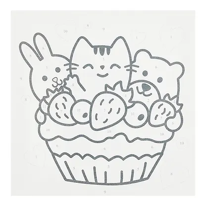 Картина по номерам детская Стикерняшки "Сладкая компашка" (холст на подрамнике 20*20) - фото 2