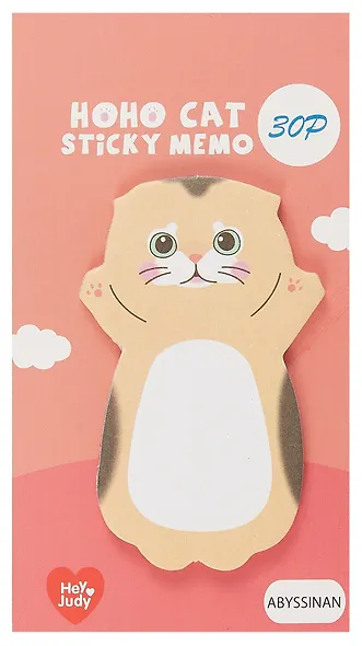Закладки самоклеящиеся 6*11 см 30 листов, "Hoho cat", в ассортименте - фото 3