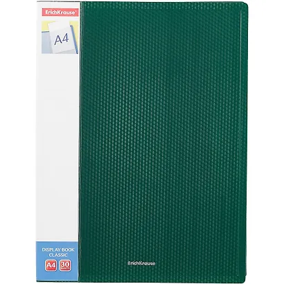 Папка 30ф А4 "Diamond Original" пластик, карман на корешке, зеленый, Erich Krause - фото 1