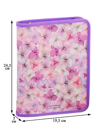 Папка для тетрадей А5 "Phloxes" молния с трех сторон, пластик, Erich Krause - фото 2