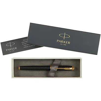 Ручка-роллер чёрная, IM Premium Black/Gold GT, Parker - фото 3