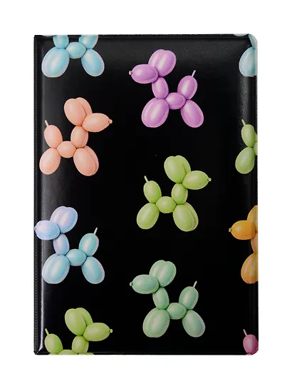 Обложка для паспорта Дутые собачки паттерн (синий) (ОП2025-467) - фото 1