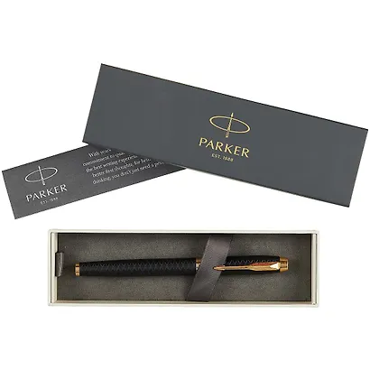 Перьевая ручка Parker, IM Premium Black/Gold GT, синяя - фото 3