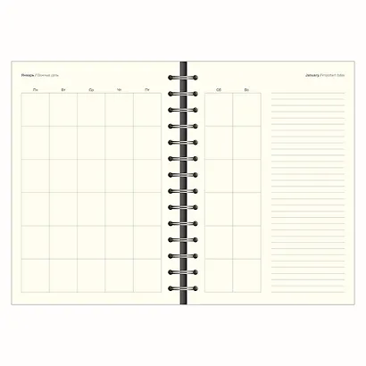 Тетрадь «Diary», А5, 96 листов в клетку, голубой, искусственная кожа, мягкий переплет - фото 3