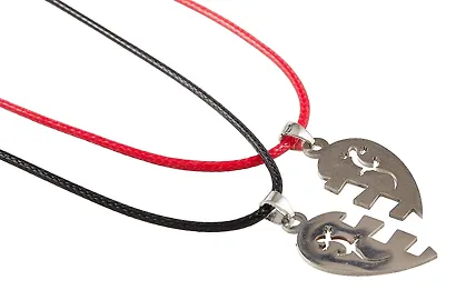 Набор парных кулонов «Половинки сердца», текстиль, металл, Lafilaf - фото 4