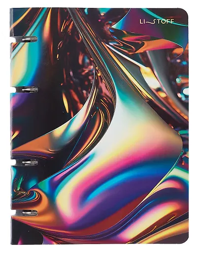 Тетрадь 100л кл. "Яркий блеск" на кольцах, мел.картон, ламинация Chameleon, квадр.корешок, скругл.углы - фото 1