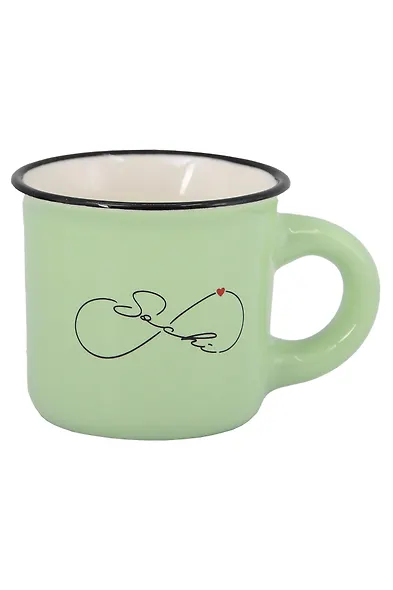 Кружка маленькая зеленая Бесконечность (фарфор) (75мл) (Сочи) (065-9-135-D3) - фото 1