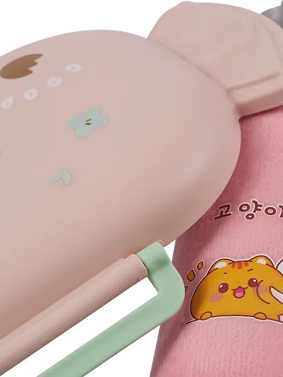 Набор Бутылка в чехле велюр Kawaii Котики Enjoy the little things (стекло) (300мл) (12-07599-KWI2)+Ланч-бокс Кролик Kawaii 1000мл (пластик) (20х13х7) (12-34435-LB5) - фото 5