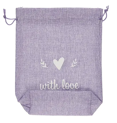 Мешок холщовый «With love», фиолетовый, 20*25*6см, шнурок - фото 4