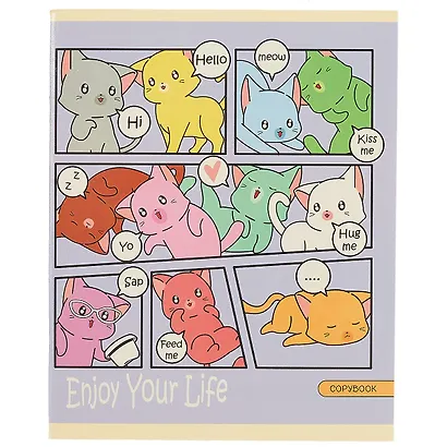 Тетрадь в клетку Unnika, "Кошачьи истории", 48 листов, в ассортименте - фото 1