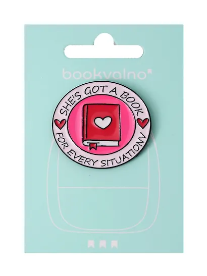 Значок Книга Shes got a book for every situation (металл) (12-5769-A49) - фото 1