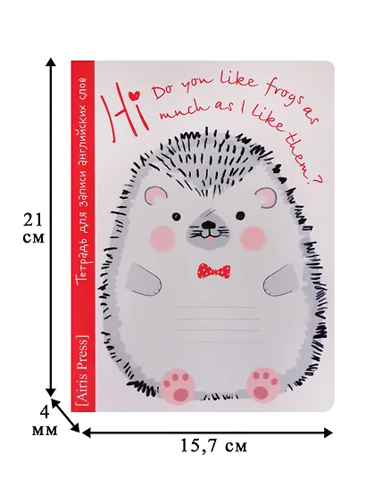 Тетрадь для записи английских слов Айрис, "Ёжик", А5, 24 листа - фото 3