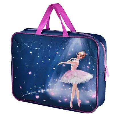 Папка для тетрадей А4+ "ПРИНЦЕССА-БАЛЕРИНА" 34,5*26*7см, полиэстер, водоотталкив. ткань, молния - фото 1