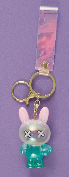 Брелок Кролик перламутровый (прозрачный) (ПВХ) (8см) (12-05149-A027) Bookvalno - фото 3