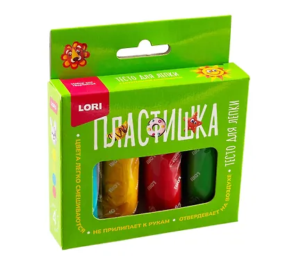 Тесто для лепки "Пластишка", набор из 4 цветов - фото 1