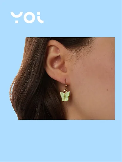 Набор сережек Yoi, "Бабочки и цветки", 2,5 см, 3 штуки - фото 5