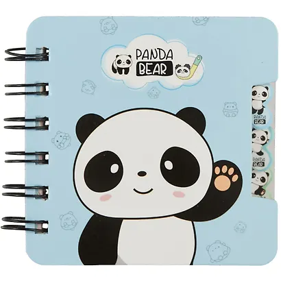 Записная книжка 95*120 57л лин. "Panda bear" карт.обл., вырубка, спираль, инд.уп., ассорти - фото 4