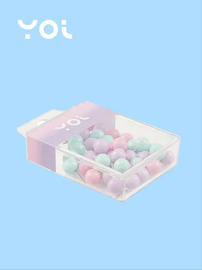 Кнопки гвоздики 40 штук с круглой головкой, пастельные, в ассортименте, Yoi - фото 2