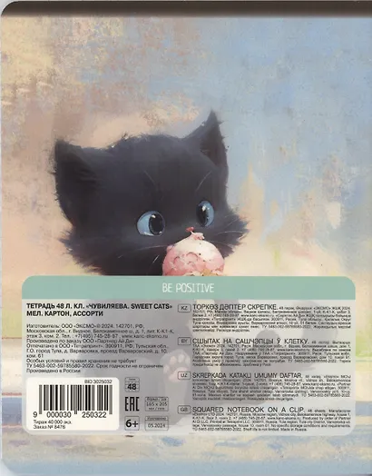 Тетрадь в клетку Be positive, "Чувиляева. Sweet cats", 48 листов, в ассортименте - фото 4