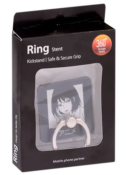 Держатель-кольцо для телефона Аниме Девушка (Дзё) (металл) (коробка) - фото 2