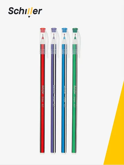 Ручка шариковая Schiller, Stripe, синяя 0,7 мм, в ассортименте - фото 3