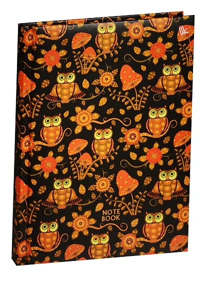 Книга для записей А5, 80л "Орнамент. Золотые совы" - фото 1