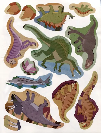 Мир животных. Динозавры. 50 наклеек - фото 6