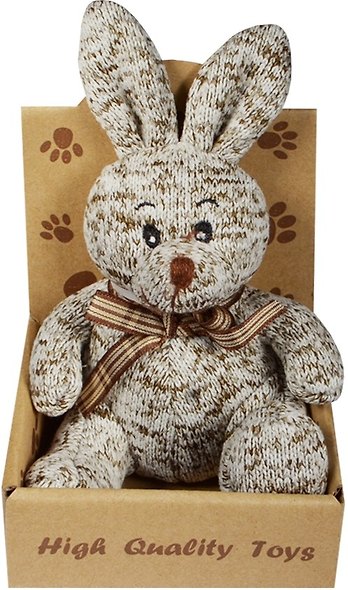 Мягкая игрушка Зайка серый в крафт коробке - фото 4