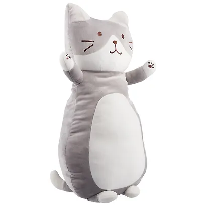Мягкая игрушка Кот серый на спине (70 см) - фото 2