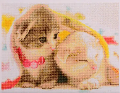 Алмазная мозаика ТМ Рыжий кот (класс.) 40х50см (27цв.) Котята под пледом AC4067 - фото 1