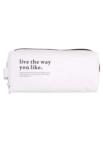 Косметичка с ручкой Live Your Life  The Way You Like (белая) (Tyvek) (21х9х7) - фото 3