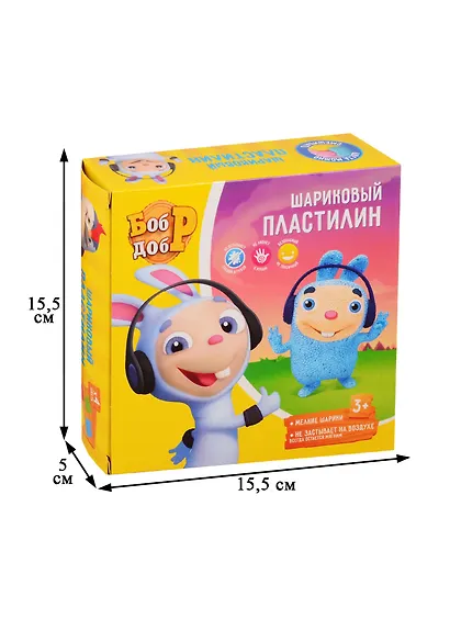 Шариковый пластилин Бобр добр, мелкозернистый, 4 цвета по 100 мл - фото 2