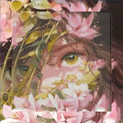 Алмазная мозаика "Девушка в магнолиях" 30*30 см - фото 1