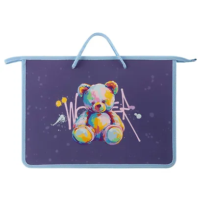 Папка для тетрадей А4 "Bear" пластик, текст.ручки - фото 4