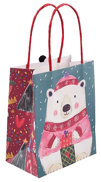 Пакет А6 15.5*12.7*7.5 "Мишка" НГ, бум.мат.ламинат - фото 2