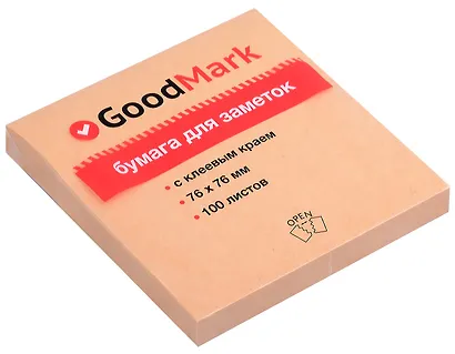 Блок бумаги 76*76 самоклеящийся крафт бумага, 100 листов - фото 1