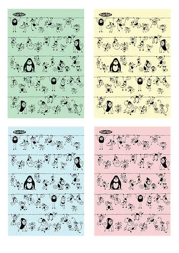 Тетрадь в клетку Marker Arte, "Много диких обезьян", А4, 60 листов - фото 1