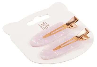 Набор заколок розовый перламутр (2шт) (пластик) (12-253004-С20) (Lafilaf) - фото 3