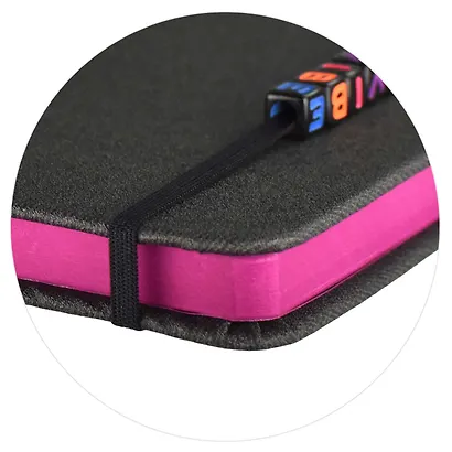 Записная книжка А6+ 96л лин. "FASHION VIBE" кожзам, резинка с шармами, ляссе - фото 4