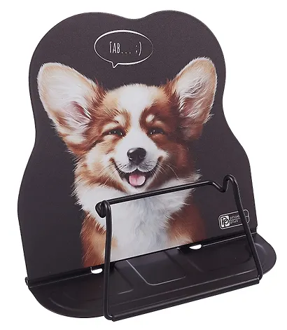 Подставка для книг/учебников "ВЕСЕЛЫЙ КОРГИ" 17x16,5x15,5см, черная, металл., фигурная вырубка - фото 2