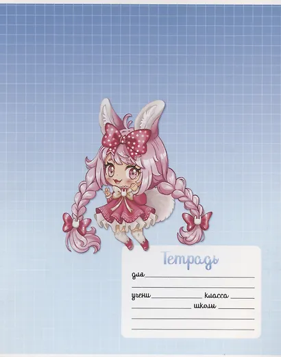 Тетрадь в клетку Феникс+, "Чиби", 12 листов, в ассортименте - фото 2