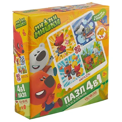 Пазл ORIGAMI Набор.4в1 9-16-25-36эл. "МиМиМишки. Фантазеры" 03516 - фото 1