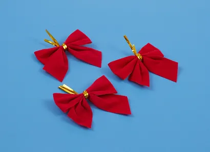 Украшение елочное Бантики (полиэстер) (12 штук) (5х5) - фото 3