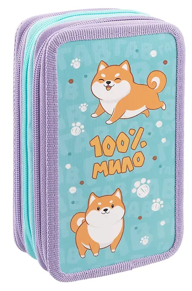 Пенал 3 отделения "Озорной хвостик" 19*11 см - фото 2