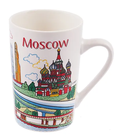 Кружка Москва Москва-сити (фарфор, матовая)(цветн.рисунок) (коробка) (065-4-18-CL) - фото 3