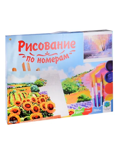 Холст с красками по номерам "Зимняя река", 40 х 50 см - фото 5