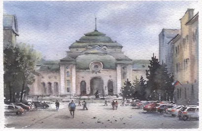 Открытка Уфа Башкирский академический театр драмы имени Мажита Гафури (картон) - фото 1